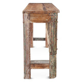 Finely Carved Wood Door Console Table