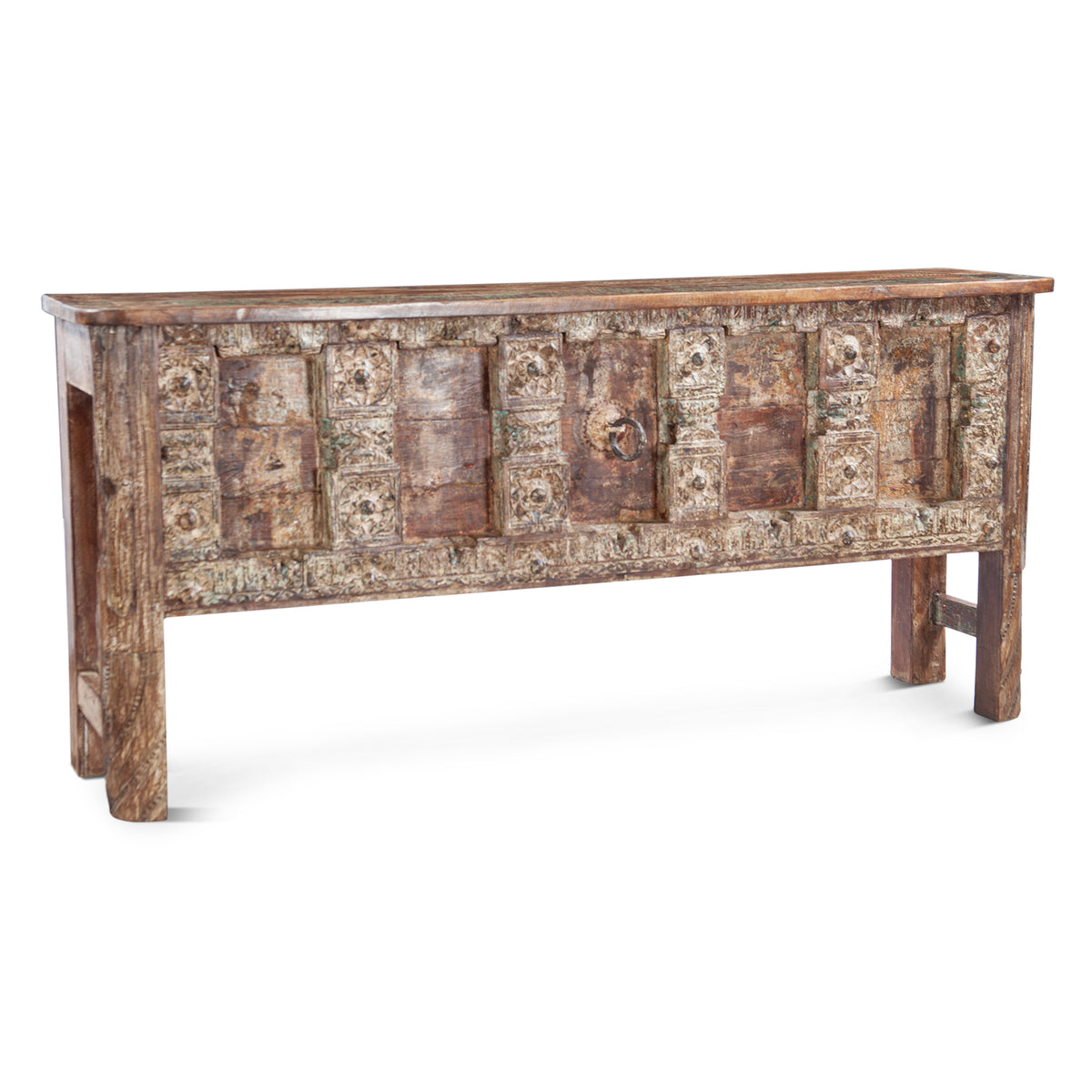Finely Carved Wood Door Console Table