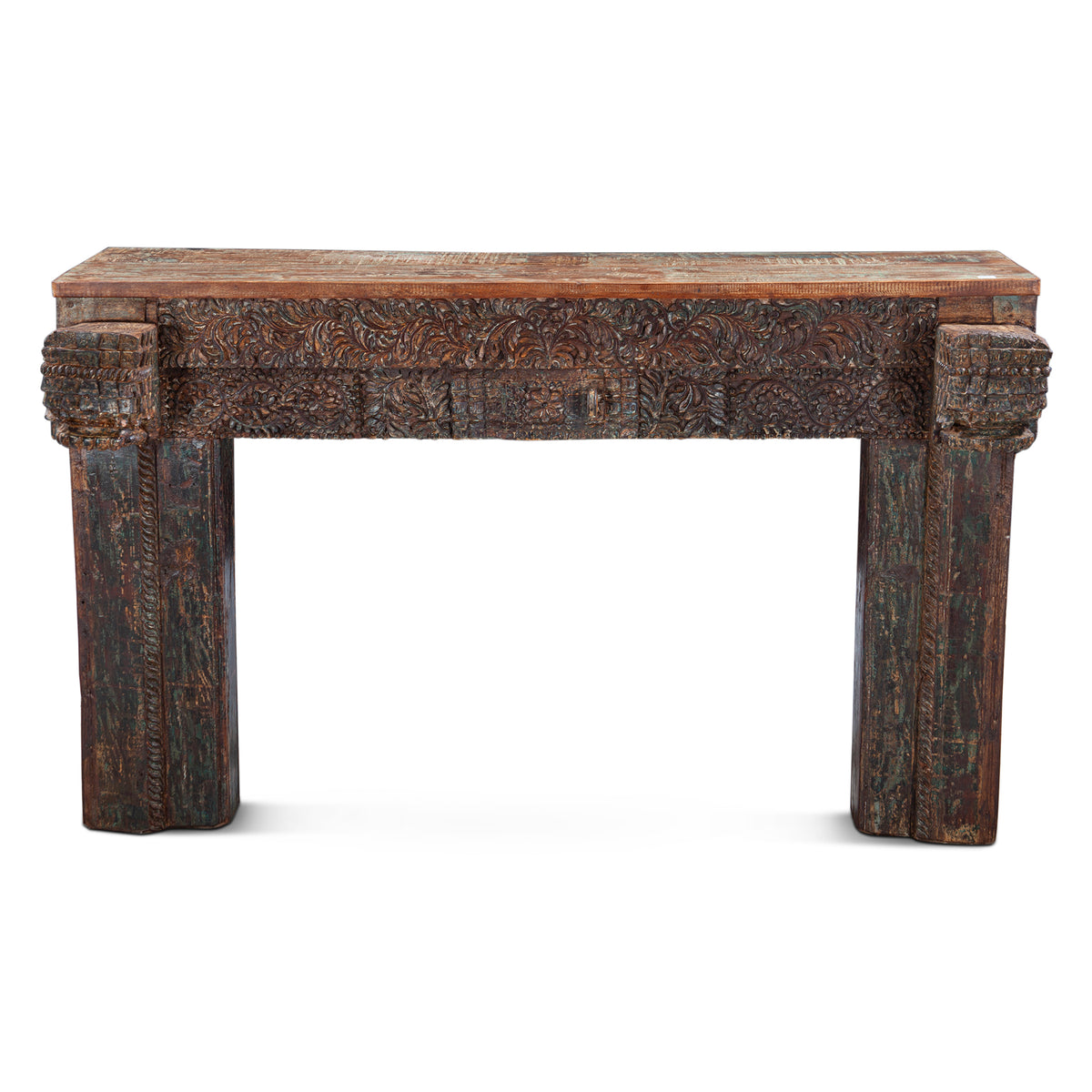 Finely Carved Wood Console Table