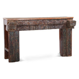 Finely Carved Wood Console Table