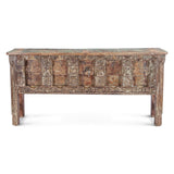 Finely Carved Reclaimed Door Console Table