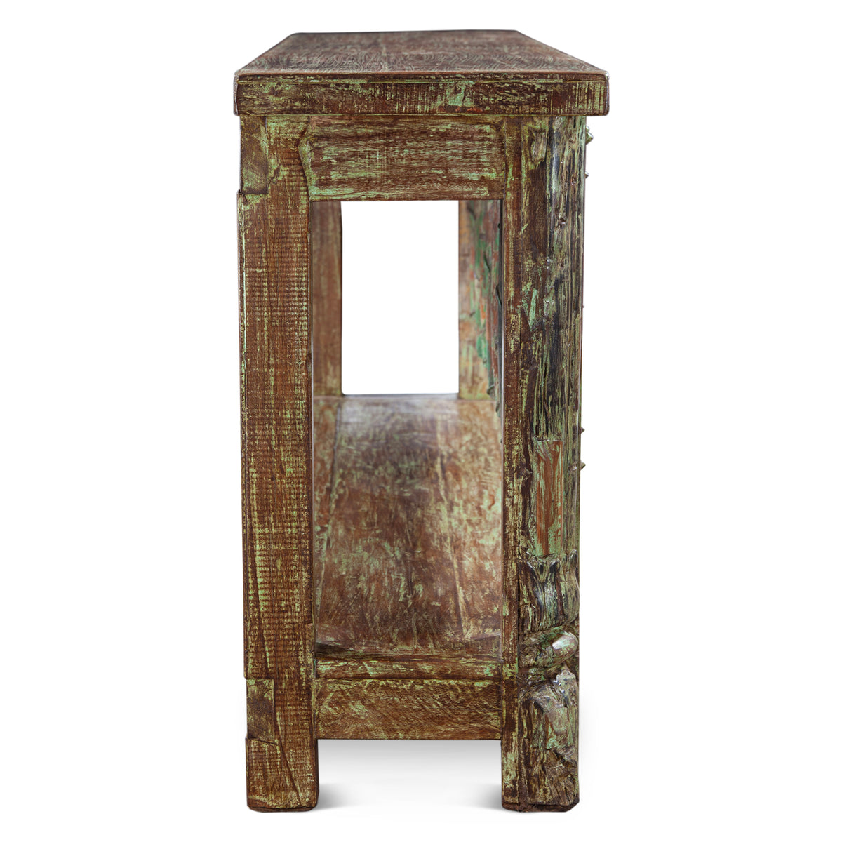 Reclaimed Door Console Table with Bottom Shelf