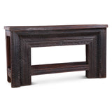 Finely Carved Wood Console Table with Bottom Shelf