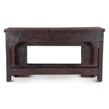 Finely Carved Wood Console Table with Bottom Shelf