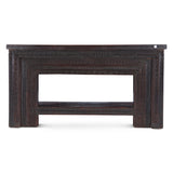 Hand Carved Wood Console Table with Bottom Shelf