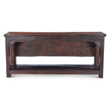 Finely Carved Wood Door Console Table with Bottom Shelf