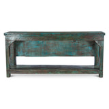 Finely Carved Wood Door Console Table with Bottom Shelf