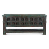 Finely Carved Wood Door Console Table with Bottom Shelf