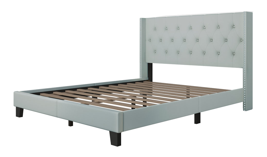 Oak Light Blue Platform Twin Bed by Happy Homes at Eve Furniture