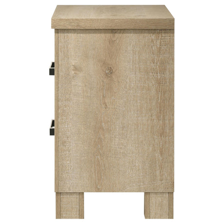 Oakglen Weathered Oak 2-Drawer Nightstand by Coaster at Eve Furniture