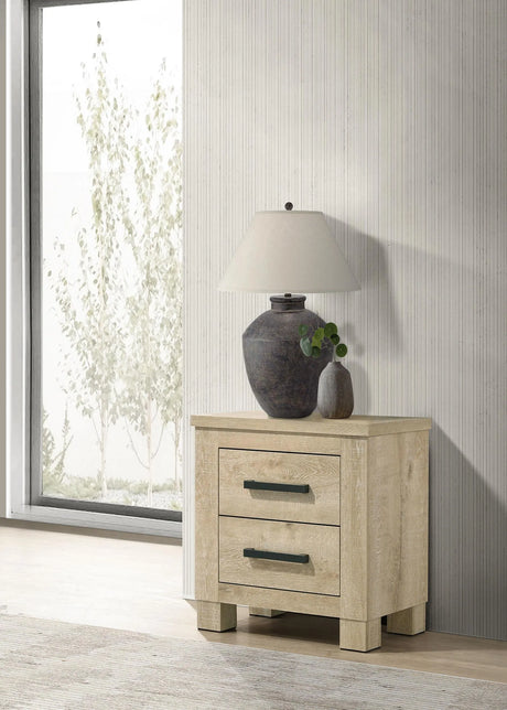 Oakglen Weathered Oak 2-Drawer Nightstand by Coaster at Eve Furniture