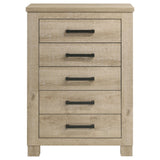 Oakglen Weathered Oak 5-drawer Chest by Coaster at Eve Furniture
