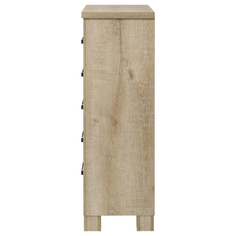 Oakglen Weathered Oak 5-drawer Chest by Coaster at Eve Furniture