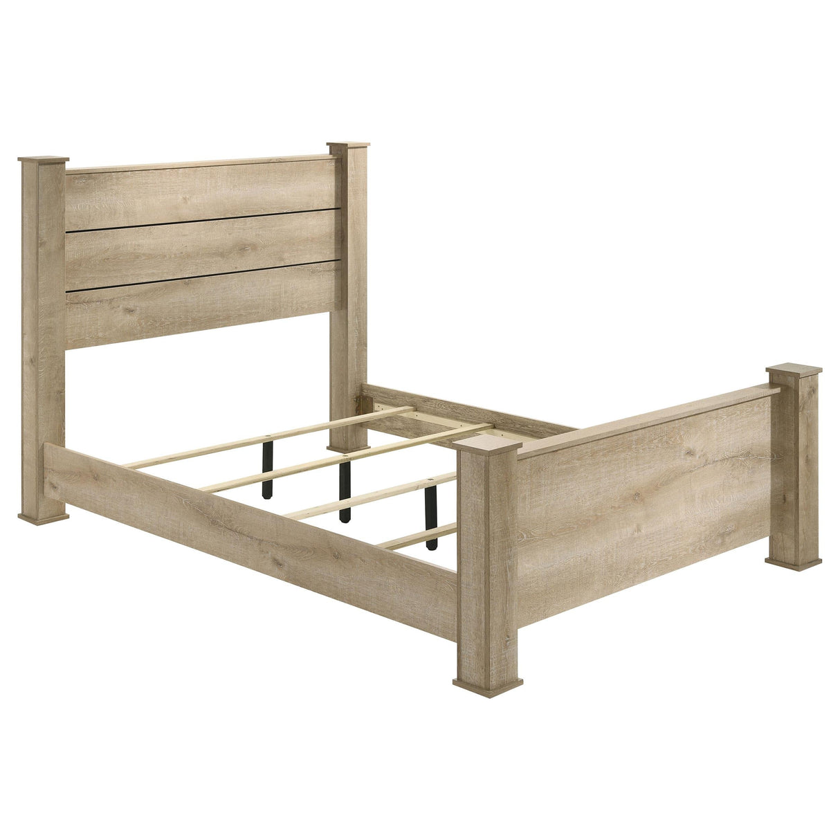 Oakglen Weathered Oak 55-inch Eastern King Panel Bed by Coaster at Eve Furniture