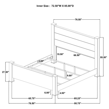 Oakglen Weathered Oak California King Panel Bed by Coaster at Eve Furniture