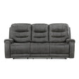 Oberon Dark Gray Double Reclining Sofa by Homelegance at Eve Furniture