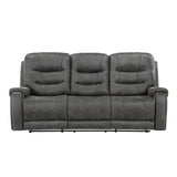 Oberon Dark Gray Double Reclining Sofa by Homelegance at Eve Furniture