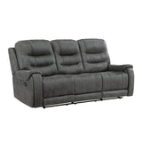 Oberon Dark Gray Double Reclining Sofa by Homelegance at Eve Furniture