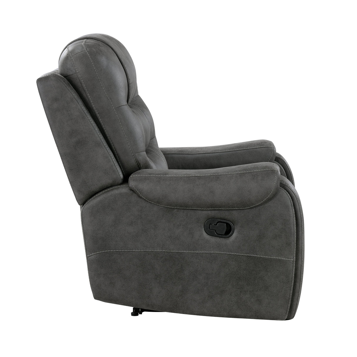 Oberon Dark Gray Reclining Chair by Homelegance at Eve Furniture