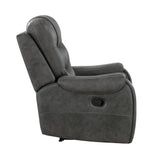 Oberon Dark Gray Reclining Chair by Homelegance at Eve Furniture