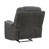 Oberon Dark Gray Reclining Chair by Homelegance at Eve Furniture