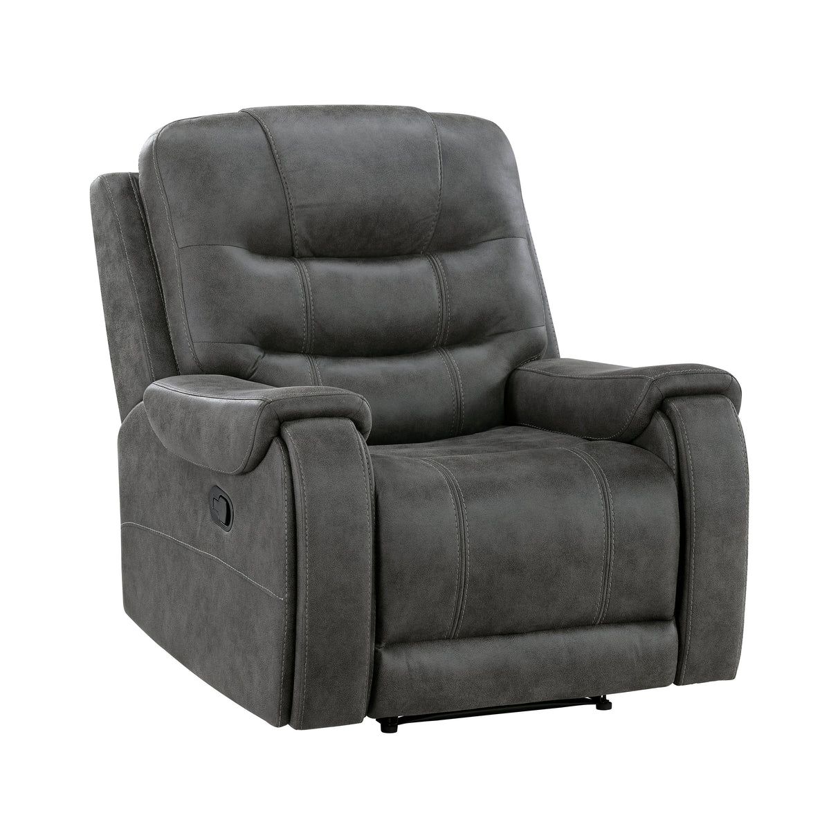 Oberon Dark Gray Reclining Chair by Homelegance at Eve Furniture