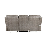 Oberon Grayish Brown Double Reclining Sofa by Homelegance at Eve Furniture