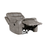 Oberon Grayish Brown Reclining Chair by Homelegance at Eve Furniture