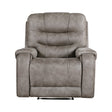 Oberon Grayish Brown Reclining Chair by Homelegance at Eve Furniture