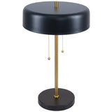 Obni Table Lamp with Black outer and White inner by Ashcroft Imports at Eve Furniture