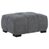 Octavia Charcoal Gray Upholstered Rectangular Ottoman by Coaster at Eve Furniture