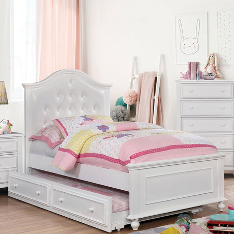 Olivia White Twin Bed by Furniture of America at Eve Furniture