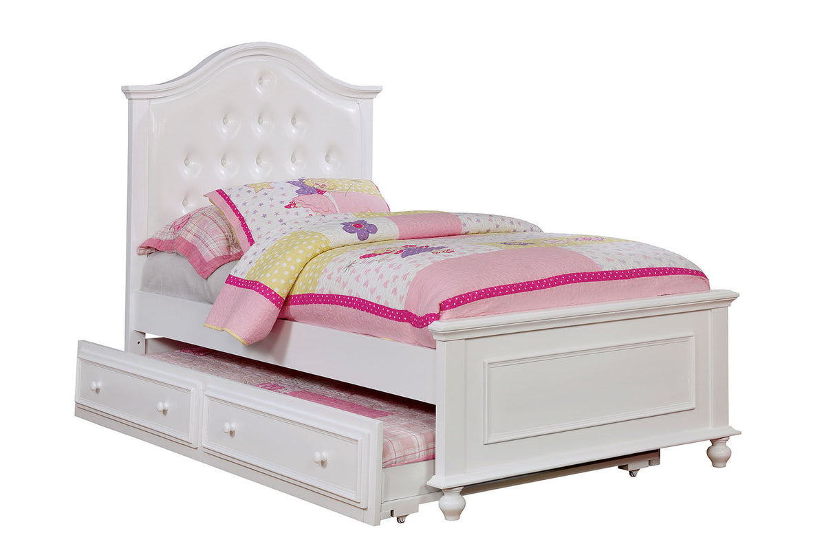 Olivia White Twin Bed by Furniture of America at Eve Furniture