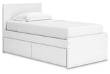Onita White Youth One Side Storage Panel Platform Bedroom Set by Ashley at Eve Furniture