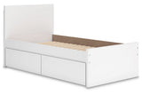 Onita White Youth One Side Storage Panel Platform Bedroom Set by Ashley at Eve Furniture