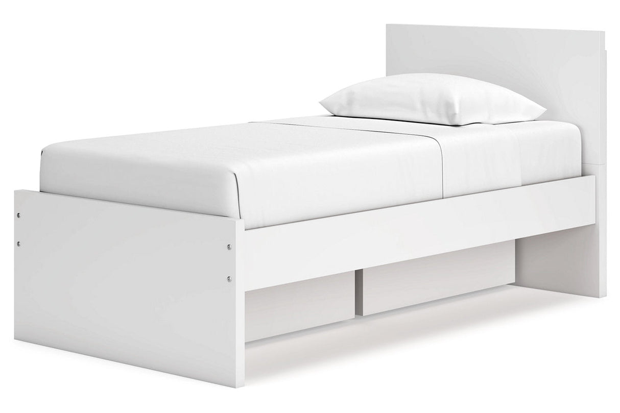 Onita White Youth One Side Storage Panel Platform Bedroom Set by Ashley at Eve Furniture