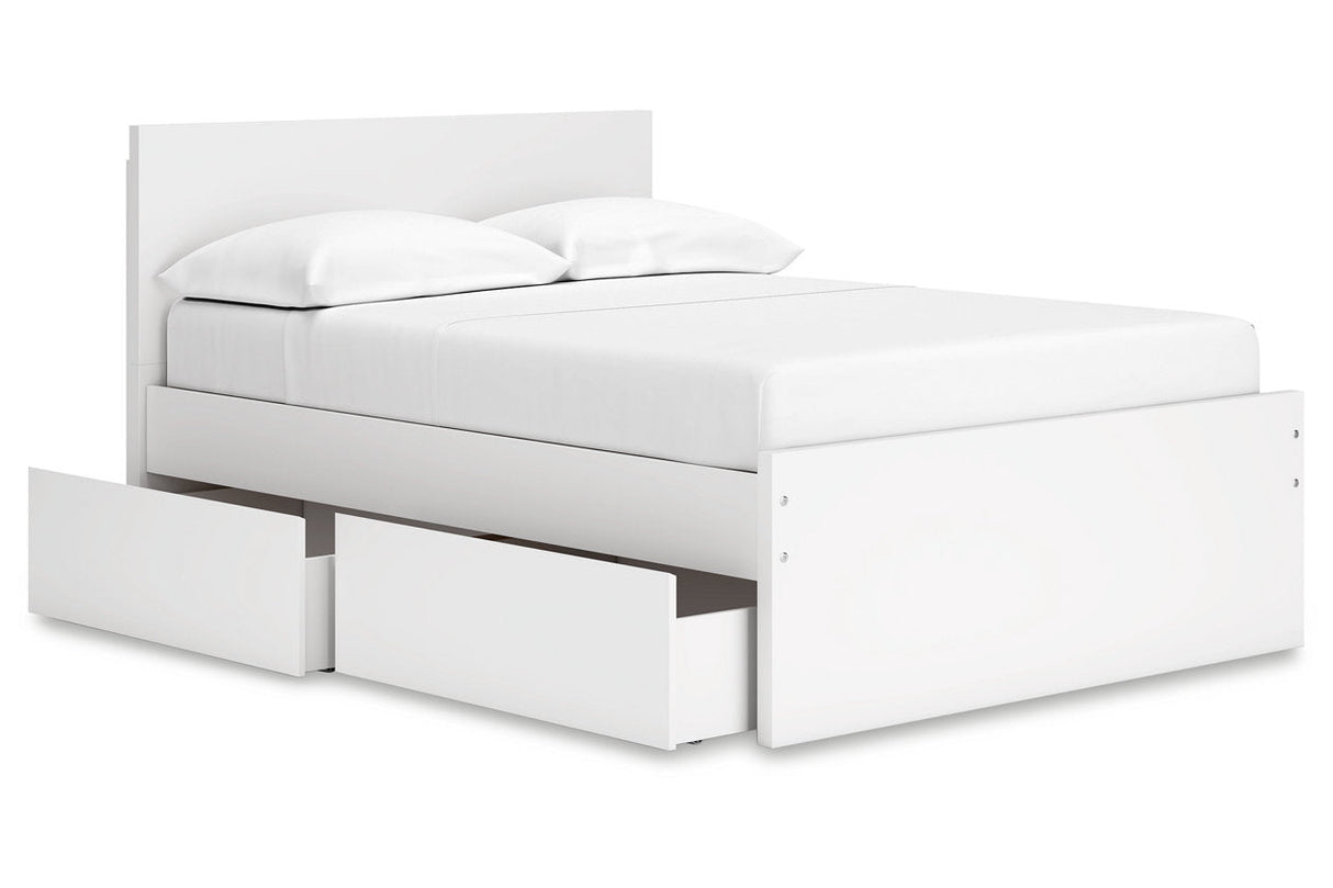 Onita White Youth One Side Storage Panel Platform Bedroom Set by Ashley at Eve Furniture