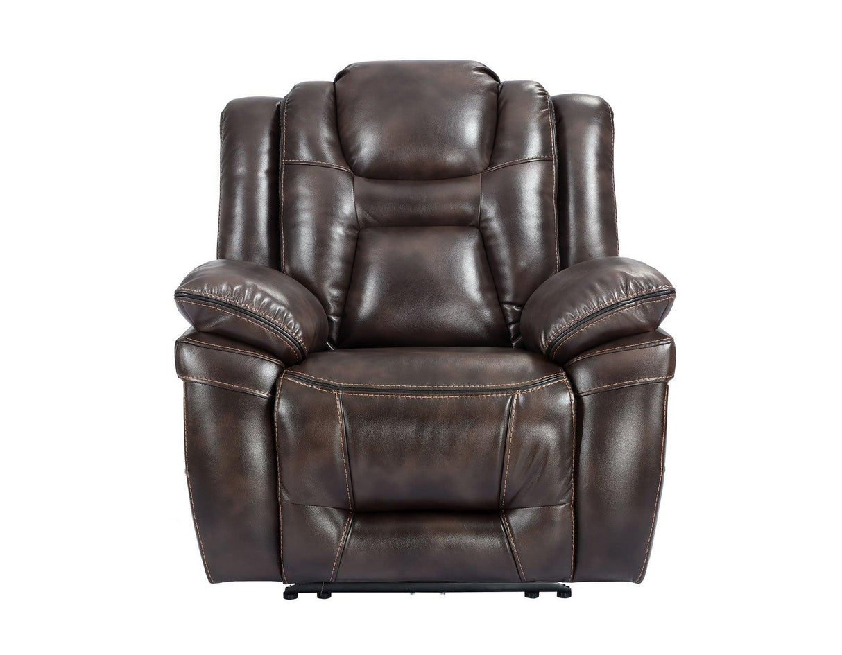 Oportuna Coffee Dual-Power Recliner by Steve Silver at Eve Furniture