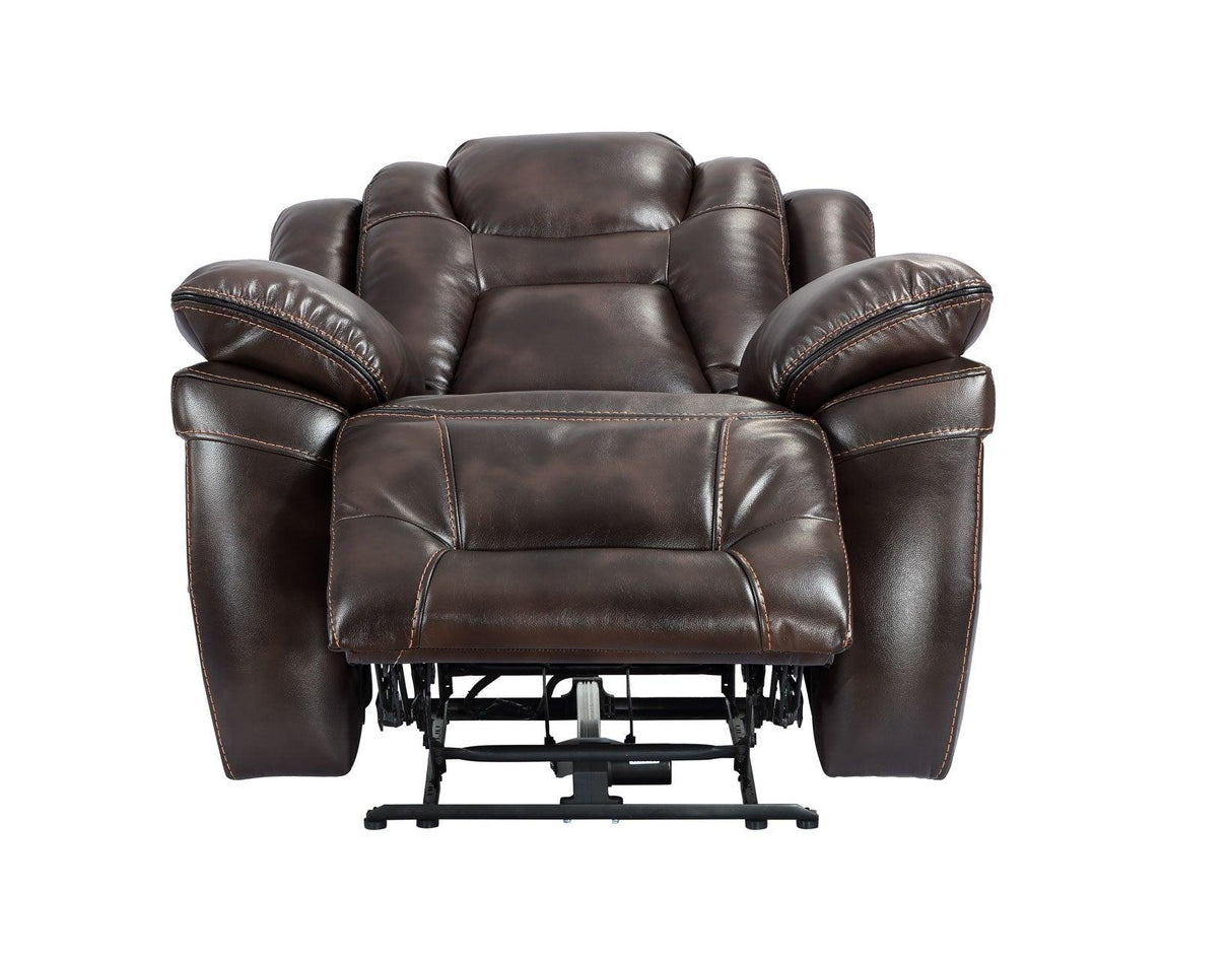 Oportuna Coffee Dual-Power Recliner by Steve Silver at Eve Furniture
