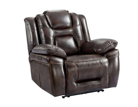 Oportuna Coffee Dual-Power Recliner by Steve Silver at Eve Furniture