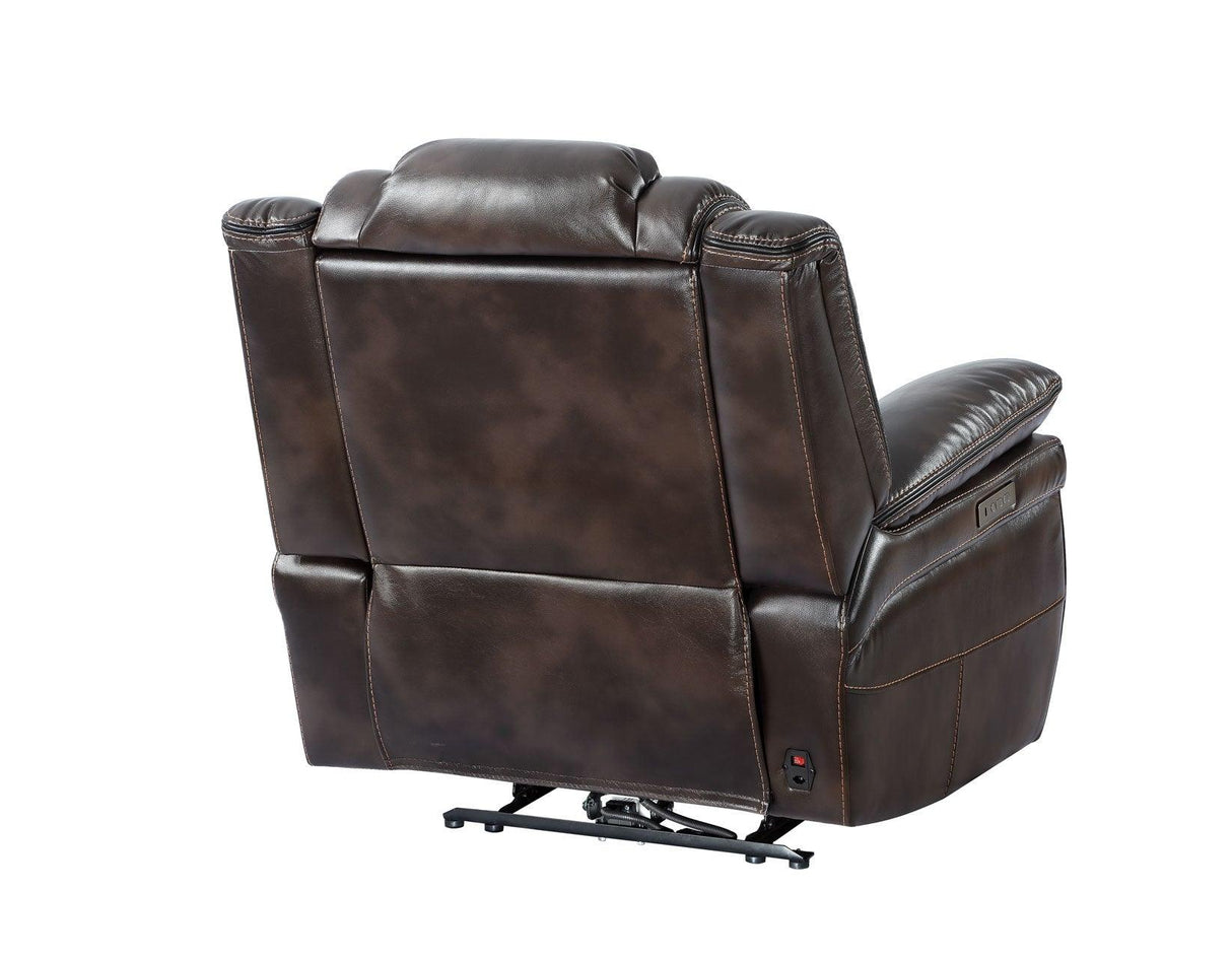 Oportuna Coffee Dual-Power Recliner by Steve Silver at Eve Furniture