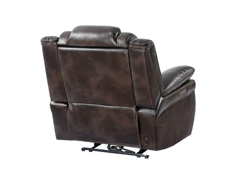 Oportuna Coffee Dual-Power Recliner by Steve Silver at Eve Furniture