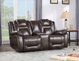 Oportuna Dual-Power Reclining Console Loveseat by Steve Silver at Eve Furniture
