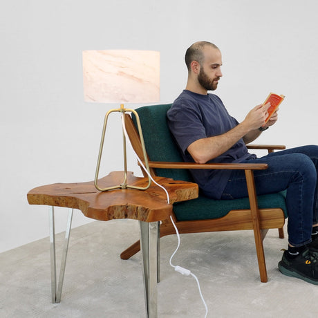 Optima Marble Lampshade Table Lamp - Bronze by Ashcroft Imports at Eve Furniture