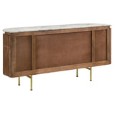 Ortega White and Natural 4-door Marble Top Dining Sideboard Server by Coaster at Eve Furniture