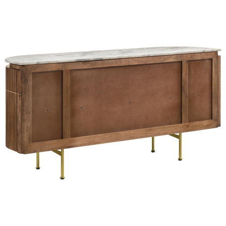 Ortega White and Natural 4-door Marble Top Dining Sideboard Server by Coaster at Eve Furniture
