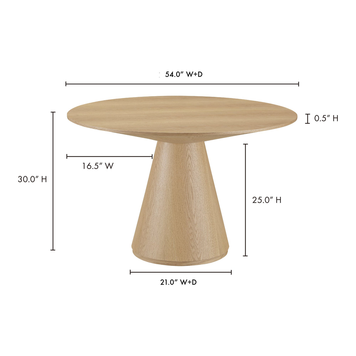 Otago Natural Round 54 Dining Table by Moe's Home at Eve Furniture