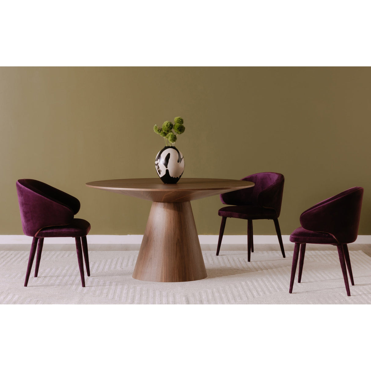 Otago Walnut Brown Round Dining Table by Moe's Home at Eve Furniture