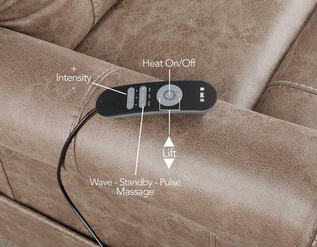 Ottawa Camel Power Lift Chair with Heat and Massage by Steve Silver at Eve Furniture