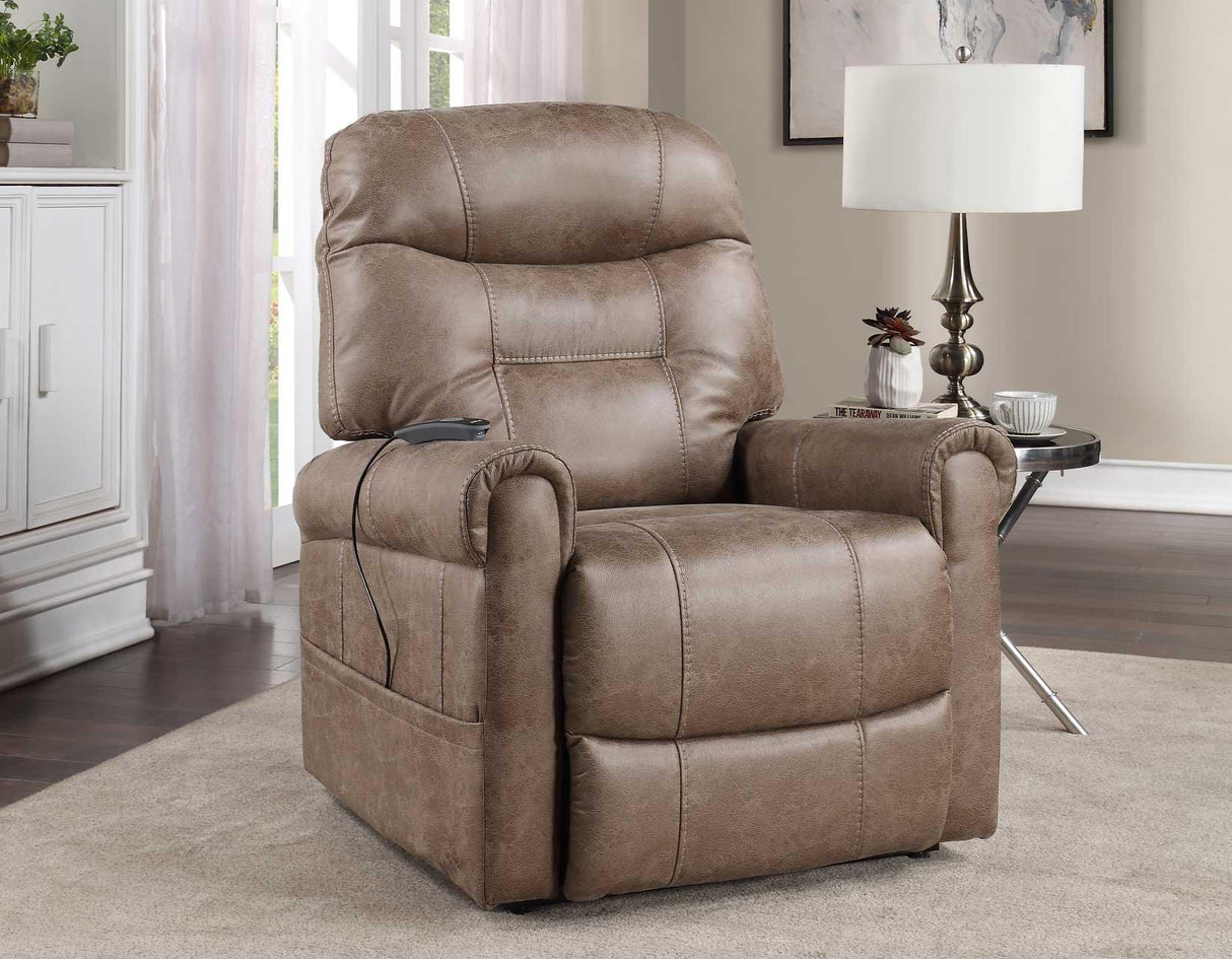 Ottawa Camel Power Lift Chair with Heat and Massage by Steve Silver at Eve Furniture